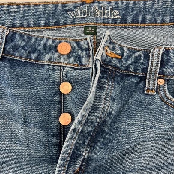 Wild Fable Women’s High Rise Distressed Button Fly Cut Off Jean Shorts Size 12 - Picture 5 of 7